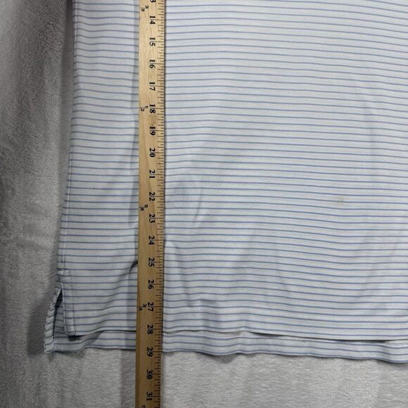 Fairway Greene Polo Shirt Mens Large White Striped Golf‎ Casual Logo - Picture 12 of 12